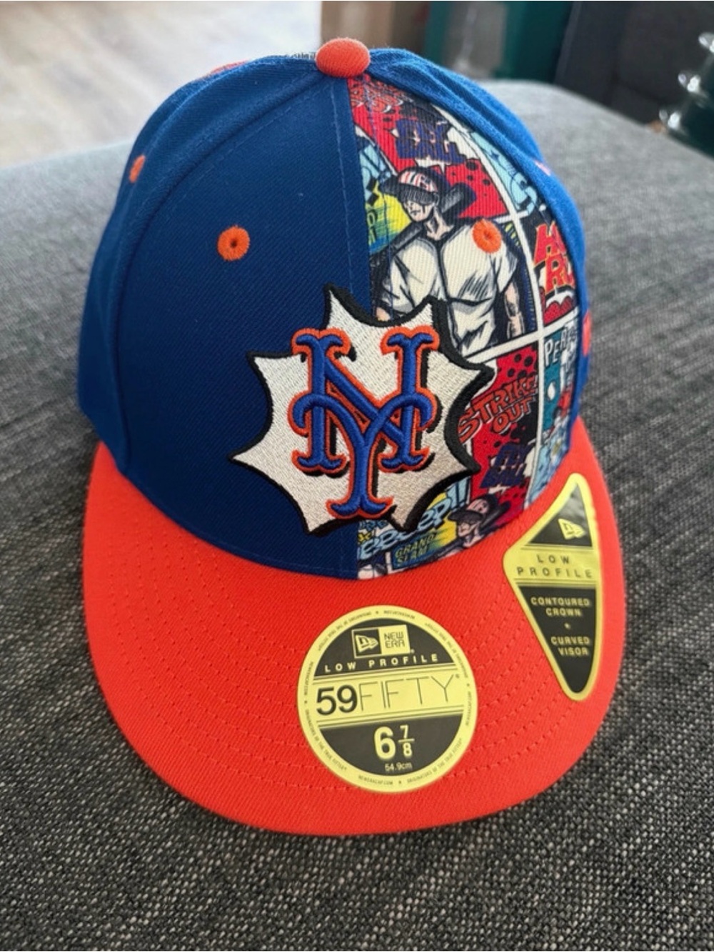 New Era New York Mets Blue & Orange Comic-Panel 59FIFTY Cap